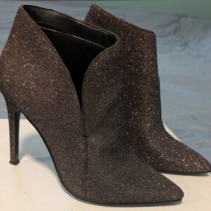 Elegant Black Nina New York Glitter Ankle Boots